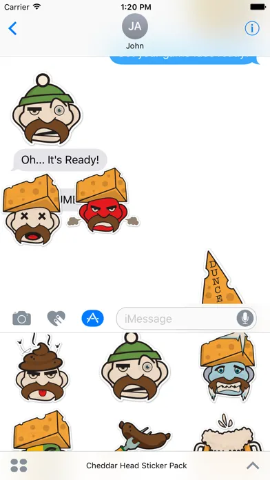 Tangkapan skrin Cheddar Head Sticker Pack