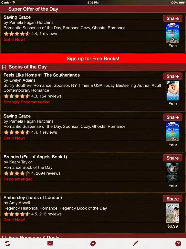 Скриншоты Free Romance Books iPad 