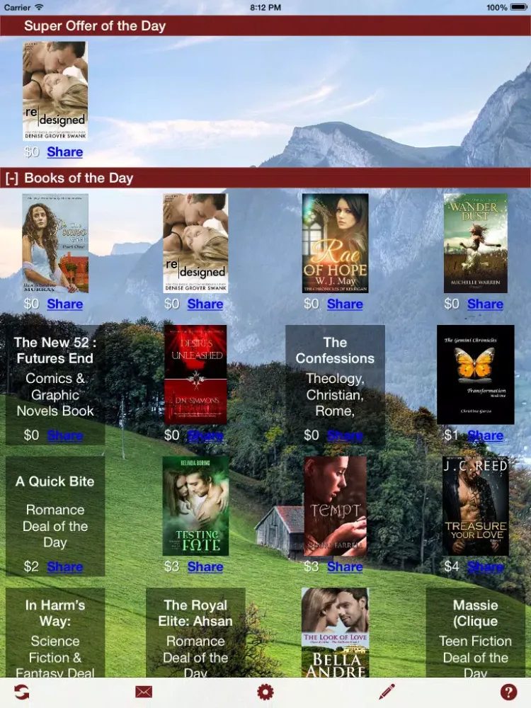 Capturas de tela do Free Books UK iPad 