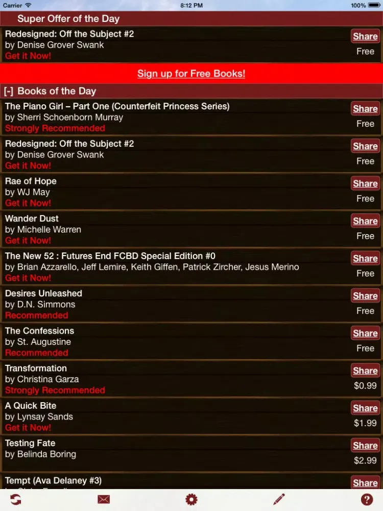 Capturas de tela do Free Books UK iPad 