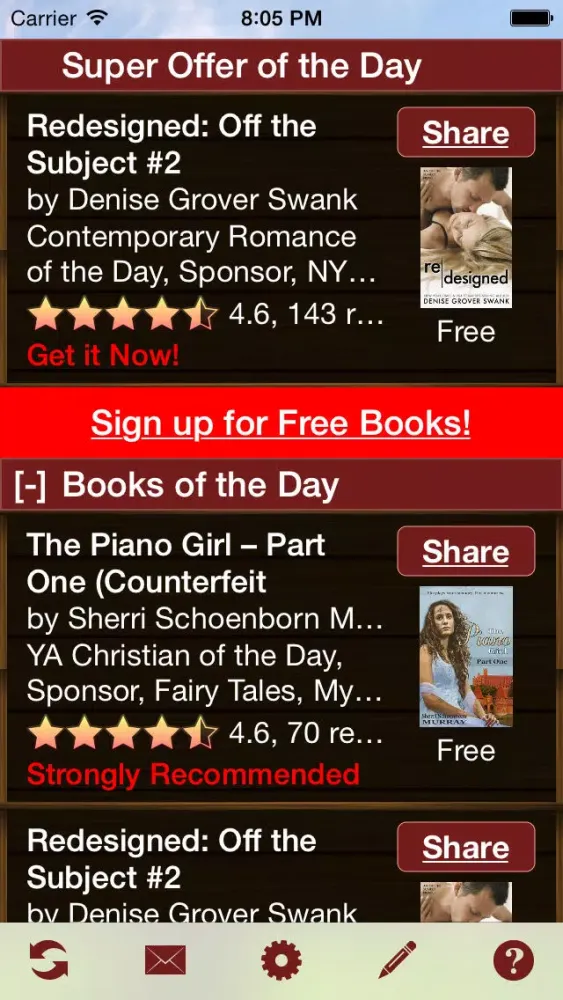 Capturas de tela do Free Books UK