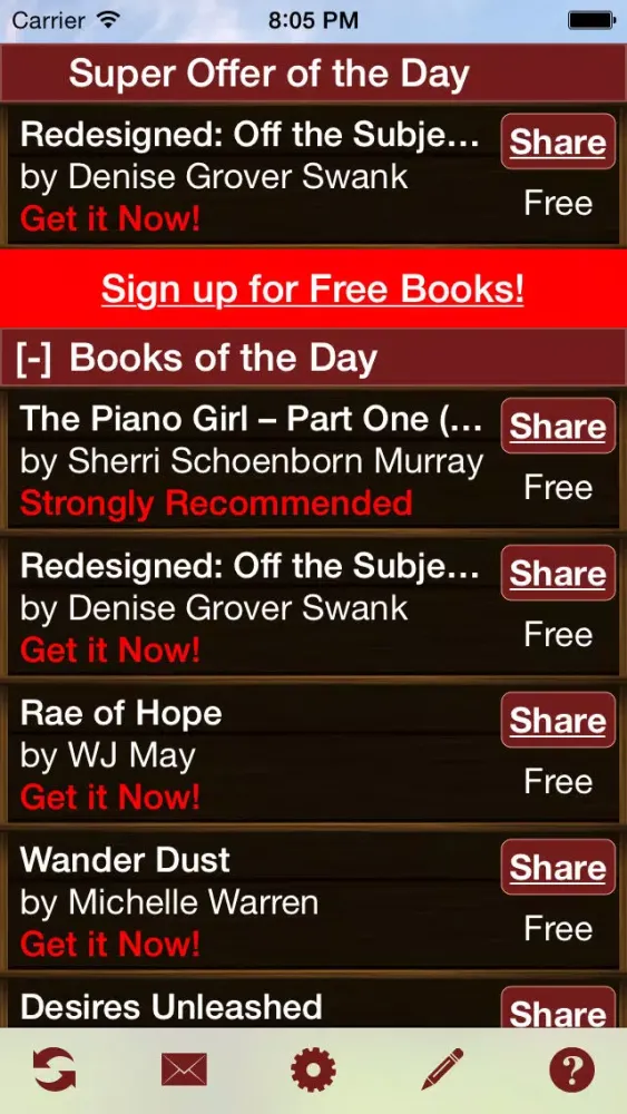 Capturas de tela do Free Books UK
