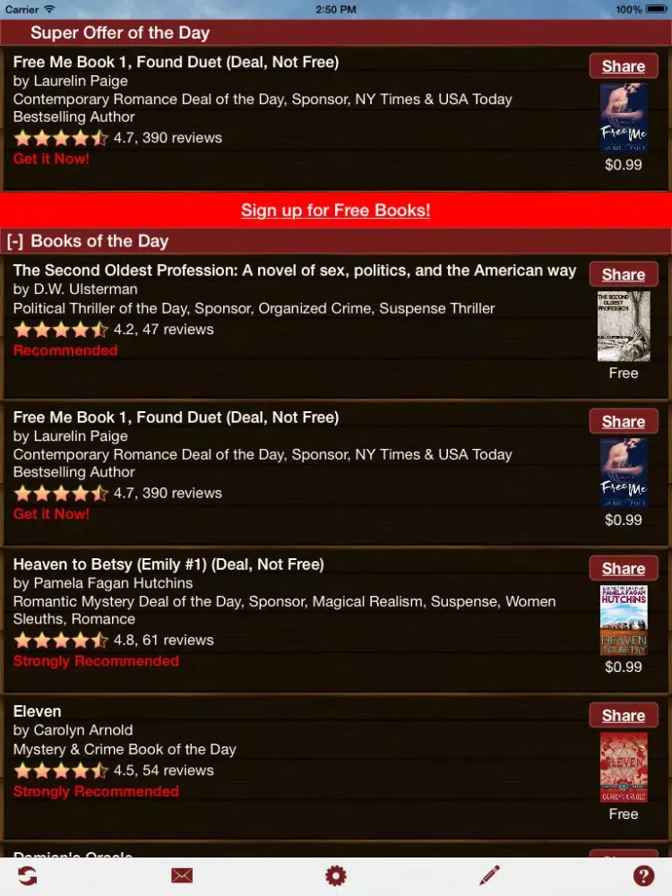 Capturas de tela do Free Books USA iPad 