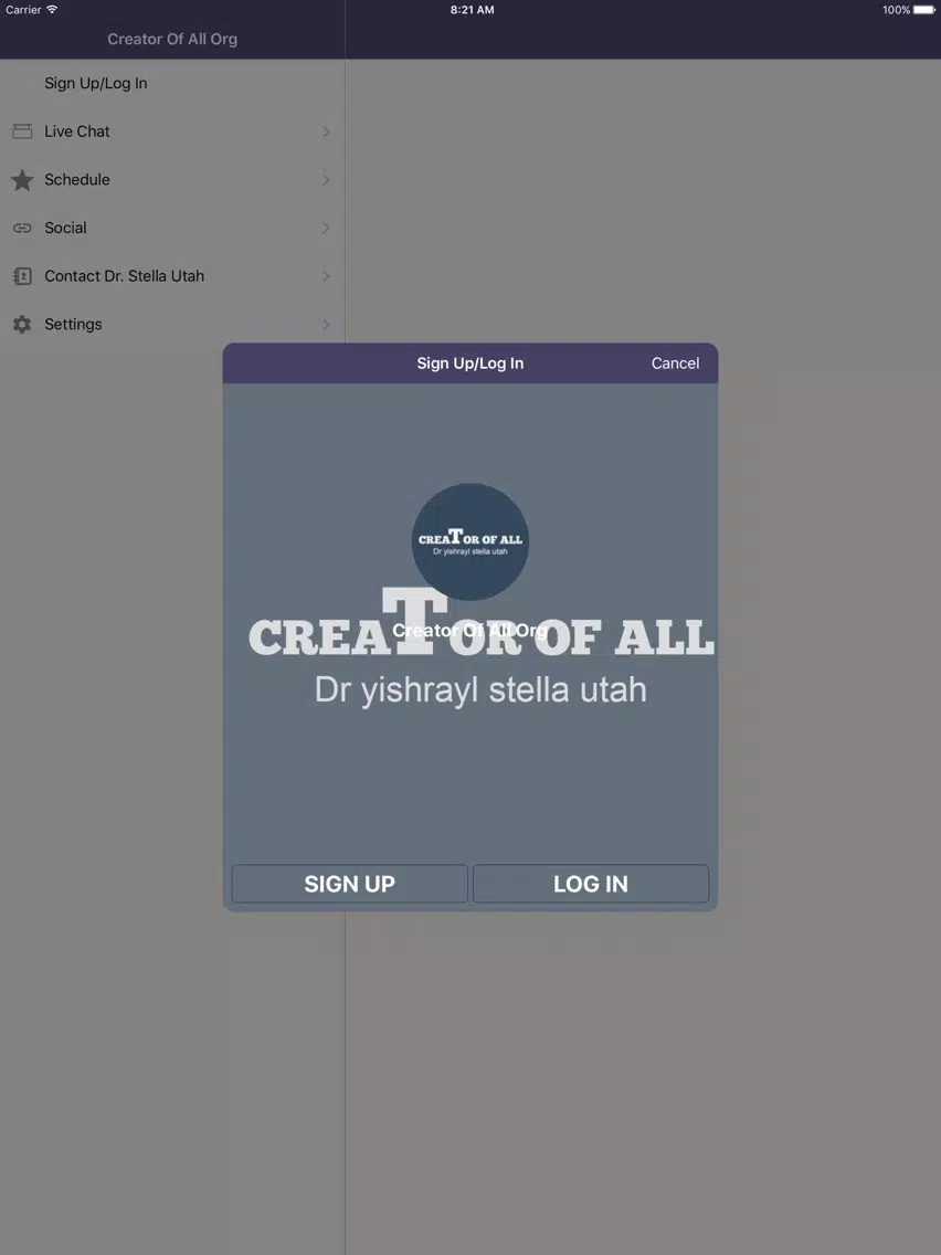 Ảnh chụp màn hình của Creator Of All Org iPad 