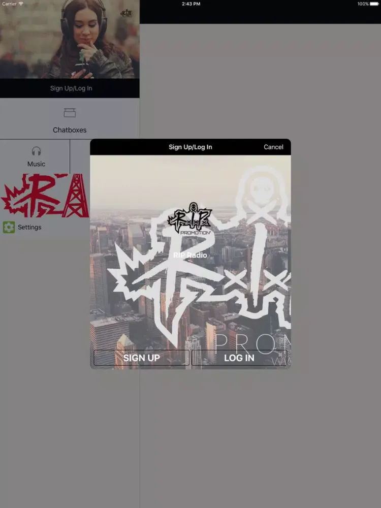 Capturas de tela do RIP Radio iPad 
