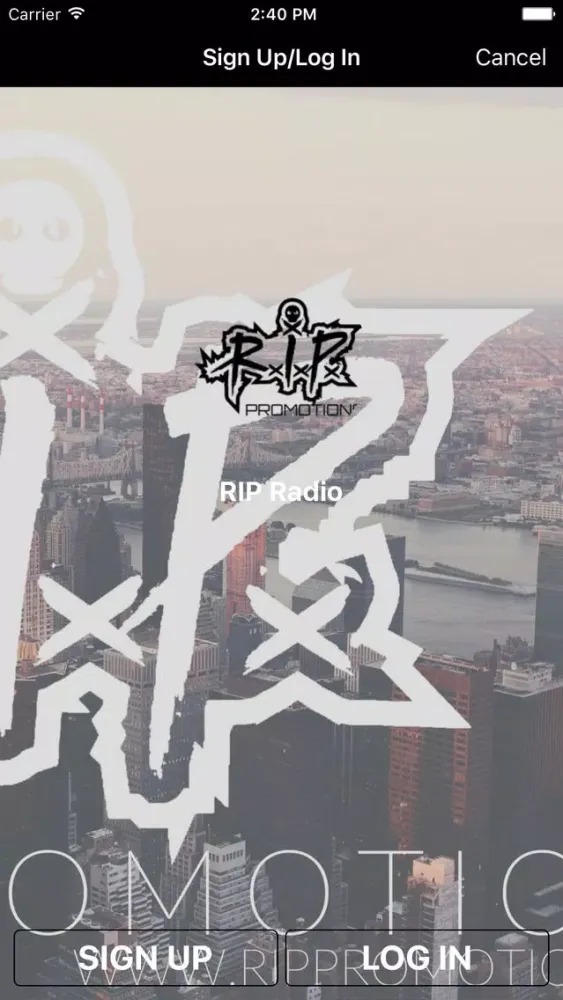 Capturas de tela do RIP Radio