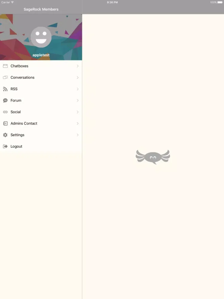 Tangkapan layar SageRock Members iPad 