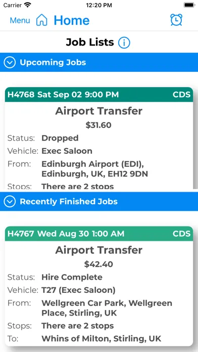Capturas de pantalla de CDS Chauffeur App V2