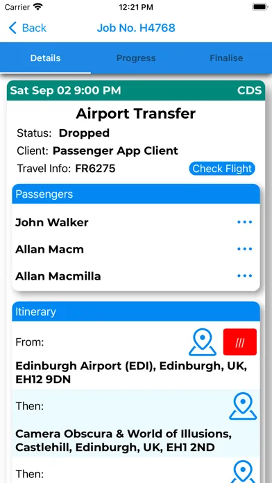 Capturas de pantalla de CDS Chauffeur App V2