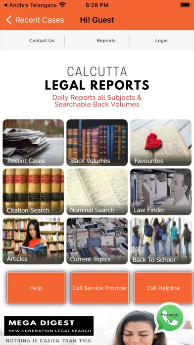 Tangkapan skrin Calcutta Legal Reports