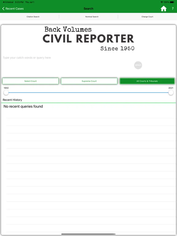 Ảnh chụp màn hình của Indian Civil Law Reporter iPad 