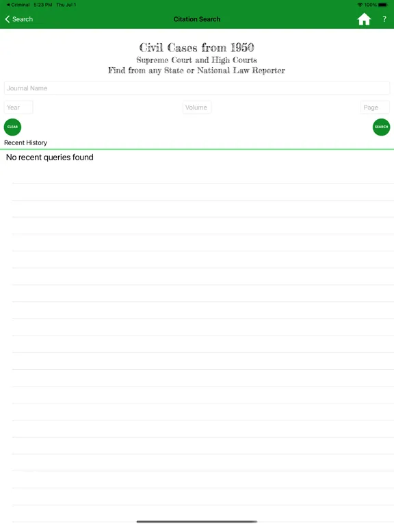 Ảnh chụp màn hình của Indian Civil Law Reporter iPad 
