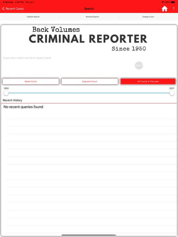 Indian Criminal Law Reporter iPad  स्क्रीनशॉट