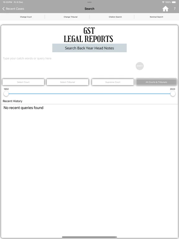 GST Legal Reports iPad  스크린샷