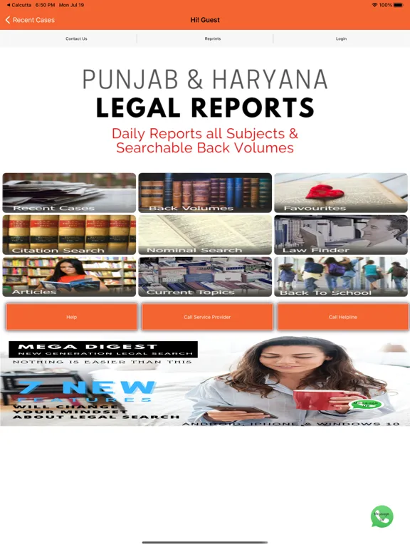 Capturas de tela do Punjab Haryana Legal Reports iPad 