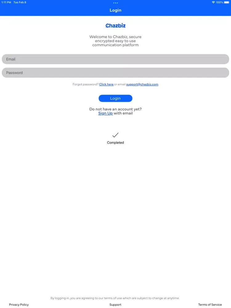 ภาพหน้าจอของ ChazBiz iPad 