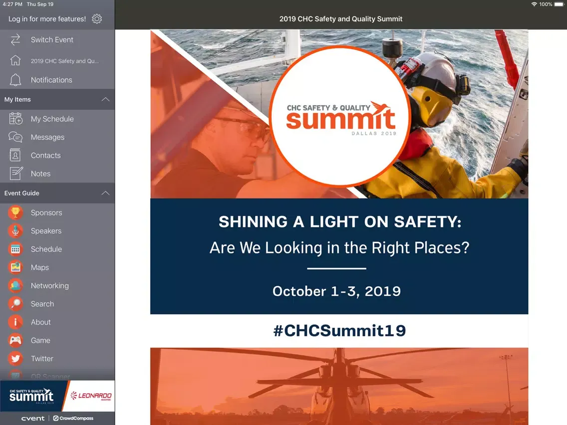 Zrzuty ekranu CHC S&Q Summit iPad 