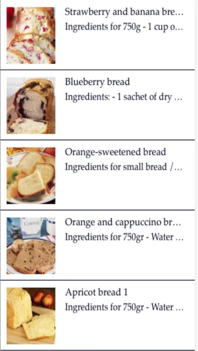 Скриншоты Recipes for Bread Machine
