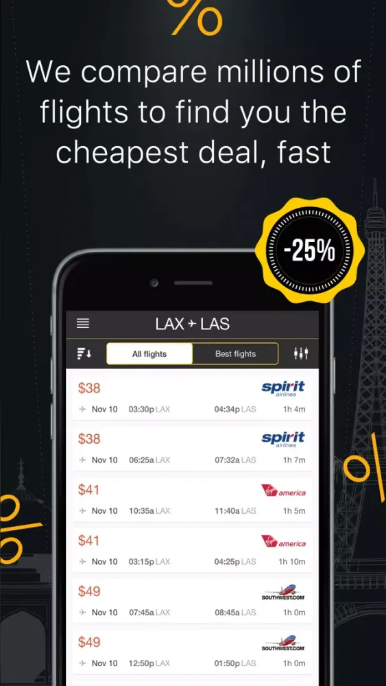 Скриншоты The Cheapest Flights Worldwide