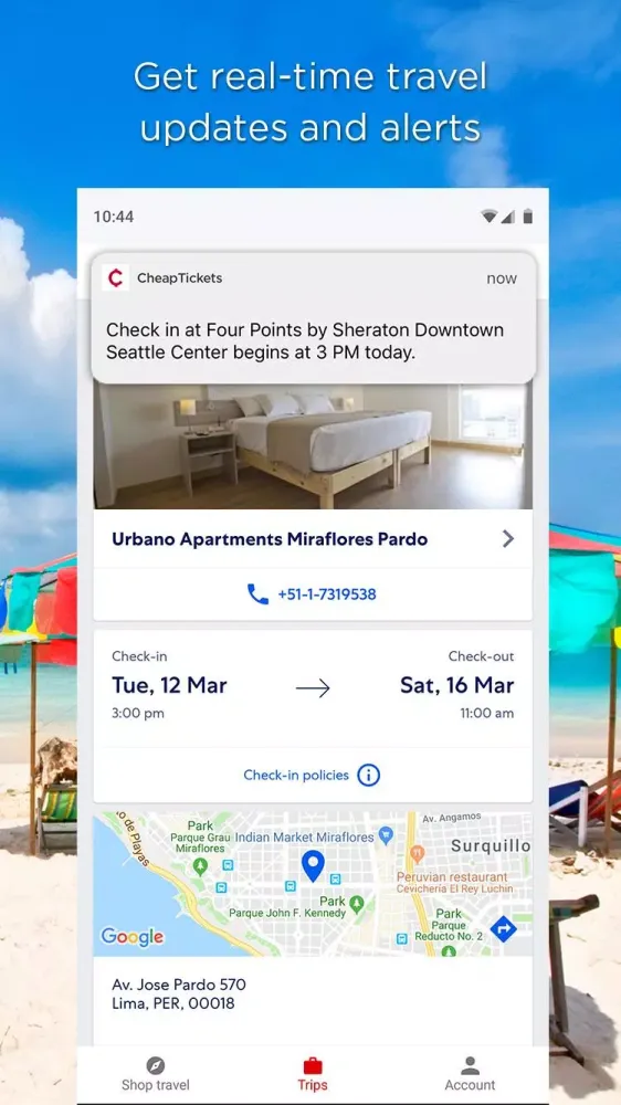 Captures d'écran de CheapTickets