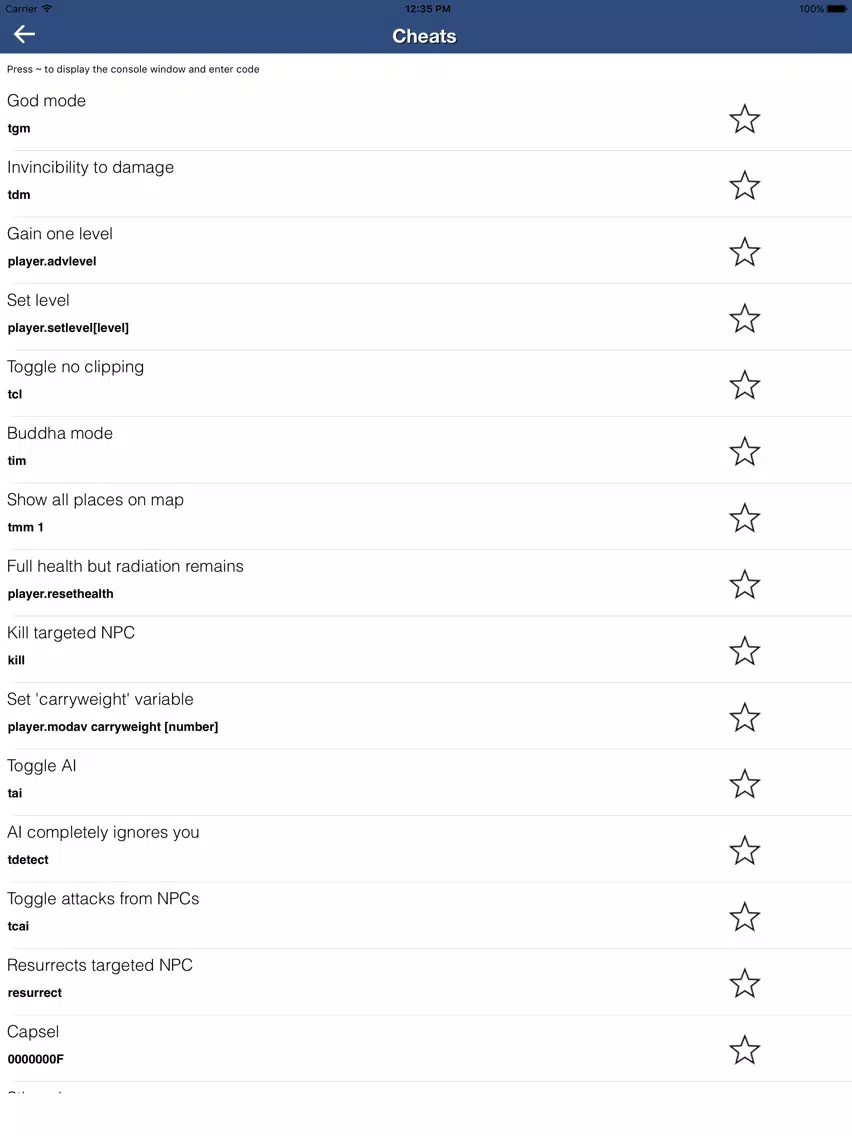 ภาพหน้าจอของ Cheats for Fallout 4 PC iPad 