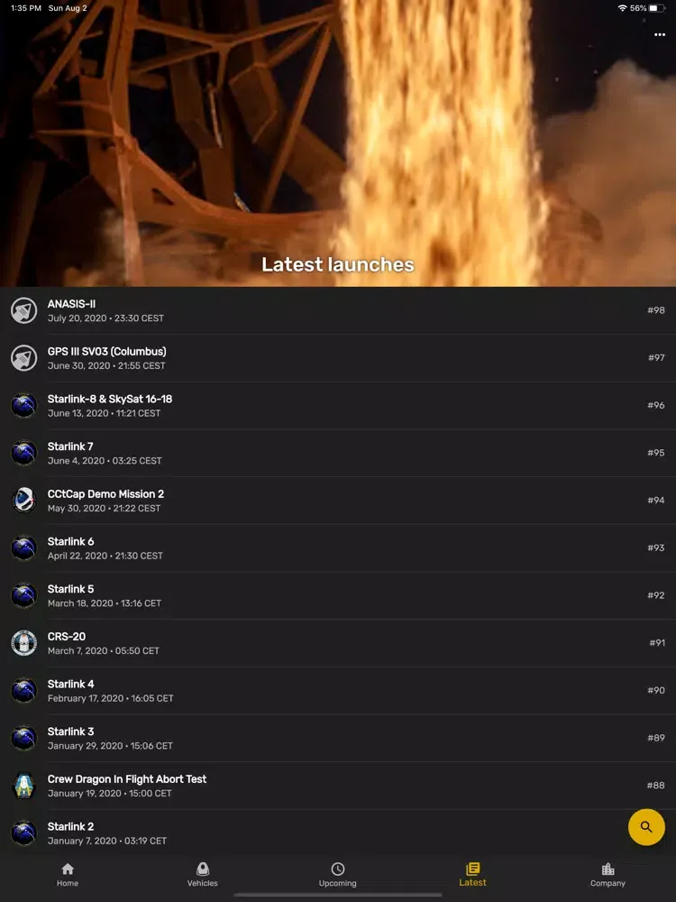 SpaceX GO! iPad  Screenshots