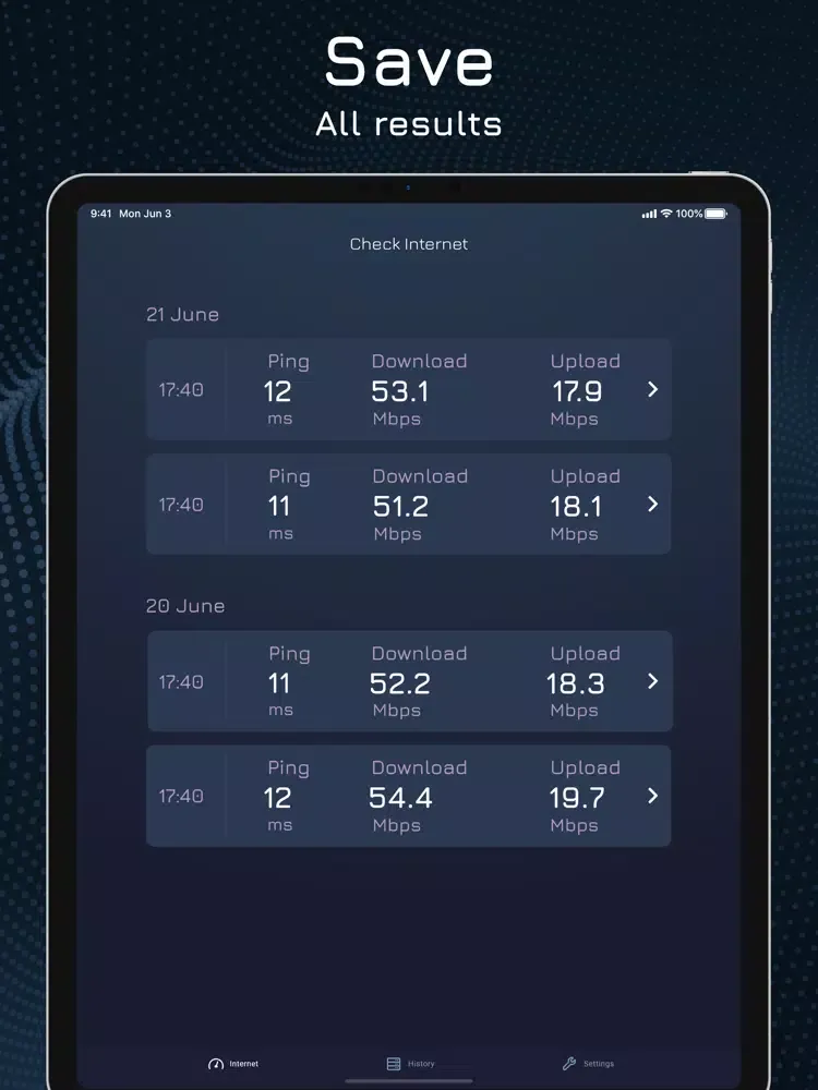 تصاویر Wifi and Internet Speed Test iPad 