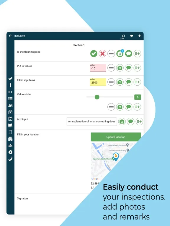Inspection checklist audit app iPad  Screenshots