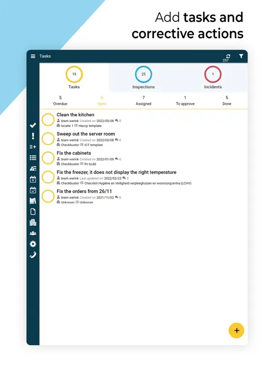 Inspection checklist audit app iPad  Screenshots