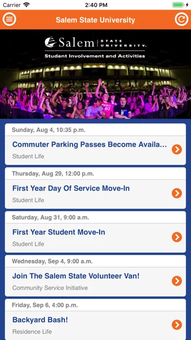 ภาพหน้าจอของ Salem State University Events