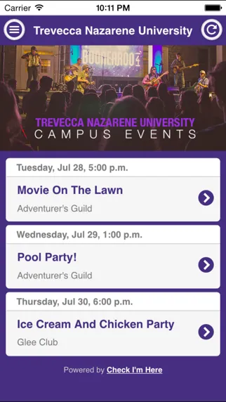 ภาพหน้าจอของ Trevecca Nazarene University Events