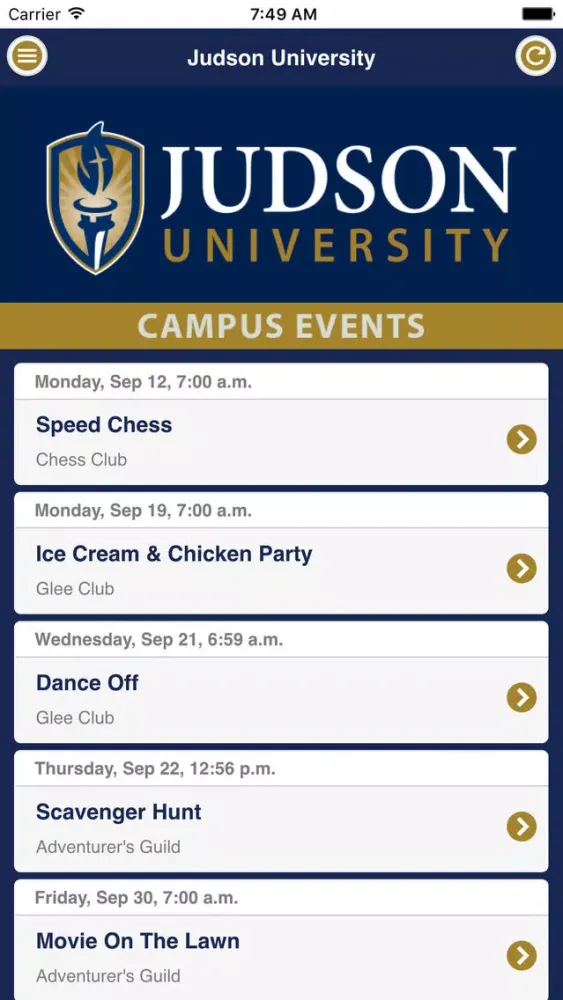 Judson University Events スクリーンショット