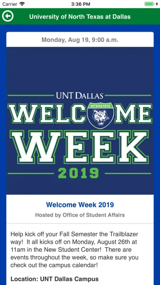 Screenshot di UNT Dallas Student Life