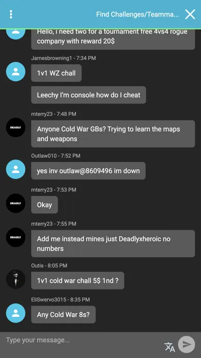 CMG Chat Ekran Görüntüleri