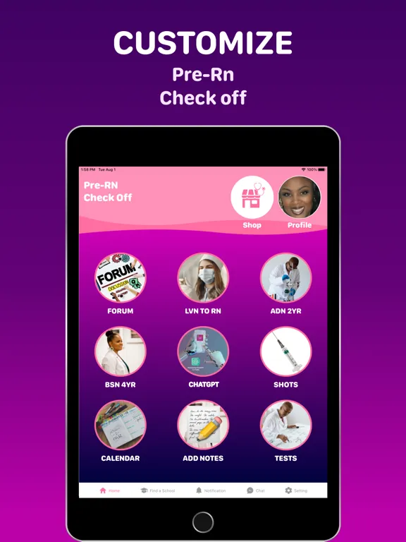 Pre-RN Check Off iPad  Screenshots