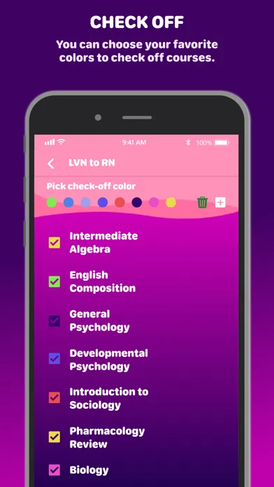 Pre-RN Check Off Screenshots