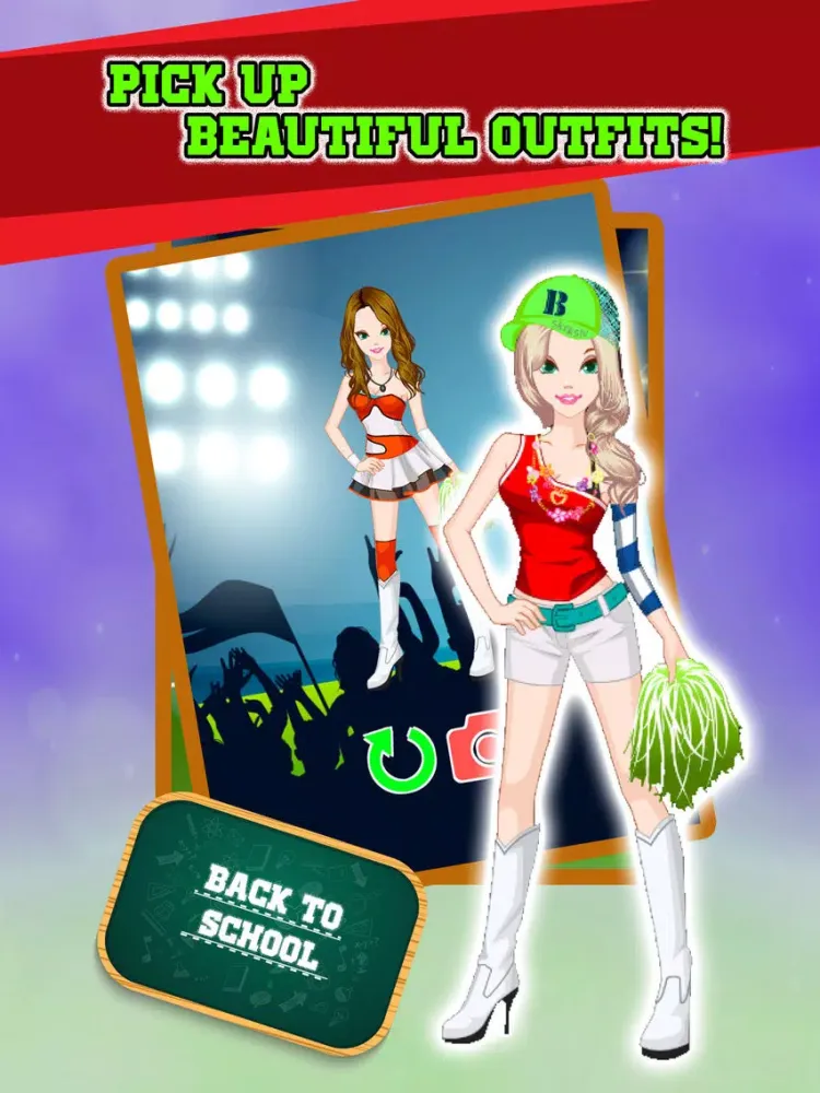Screenshot di CHEERLEADER STAR - High School Fashion Life Dress-up Makeover Story Free Game iPad 