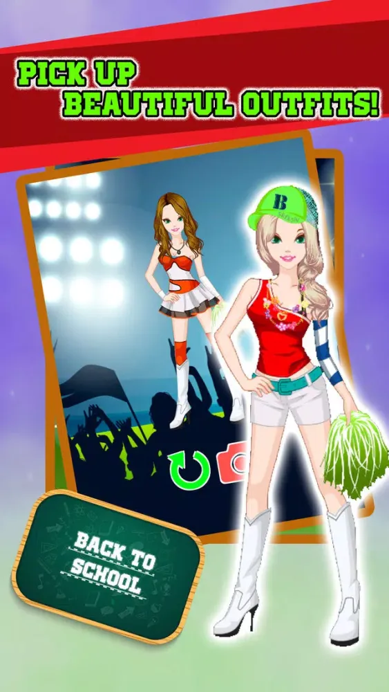 Screenshot di CHEERLEADER STAR - High School Fashion Life Dress-up Makeover Story Free Game