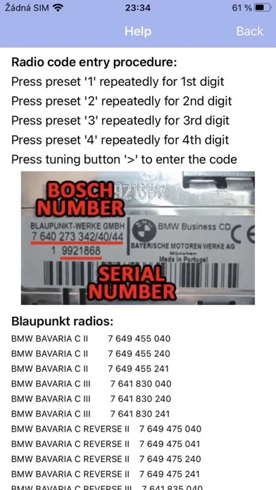 Capturas de pantalla de RADIO CODE for BMW BUSINESS
