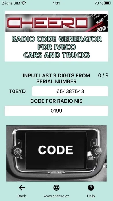 RADIO CODE for IVECO TRUCK应用截图