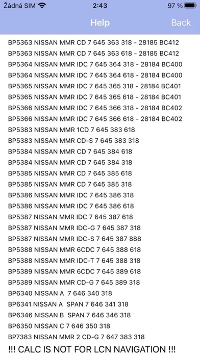 Capturas de pantalla de RADIO CODE for NISSAN MICRA