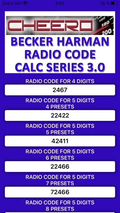 Tangkapan skrin RADIO CODE for BECKER