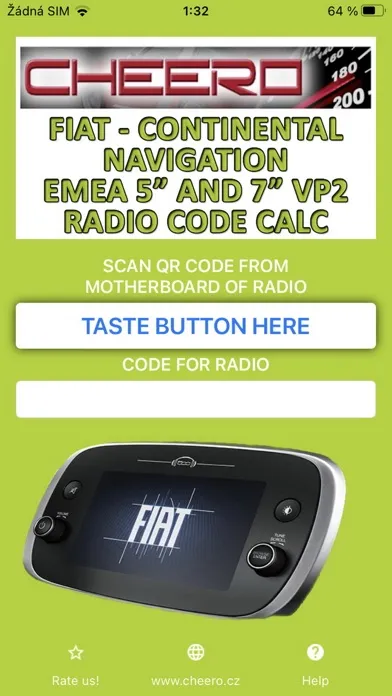 RADIO CODE for FIAT EMEA 7inch スクリーンショット
