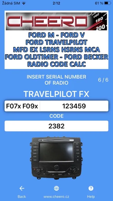 RADIO CODE for FORD ALL Screenshots