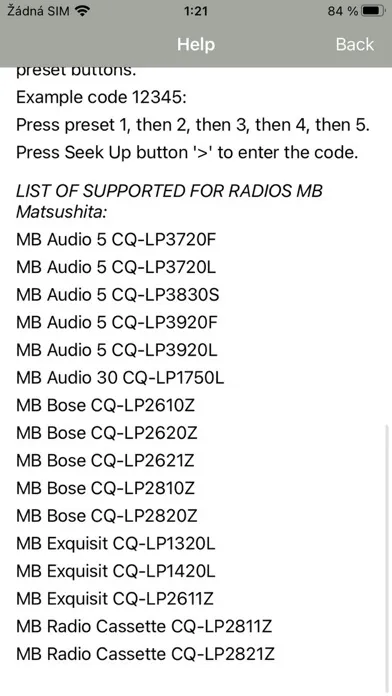RADIO CODE for AUDIO 5 CC سکرین شاٹس