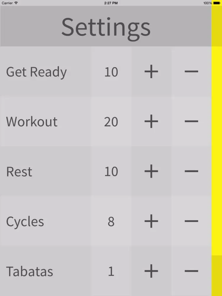 Tabata Timer: Easy-to-Use Workout Stopwatch iPad  Screenshots
