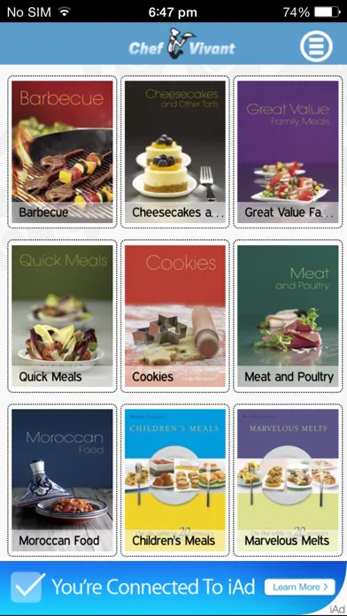 Chef Vivant Lite - iPhone Edition - Customizable, Interactive, Digital Cookbooks and Recipe Channels سکرین شاٹس