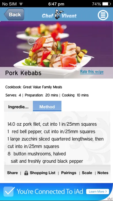 Chef Vivant Lite - iPhone Edition - Customizable, Interactive, Digital Cookbooks and Recipe Channels سکرین شاٹس