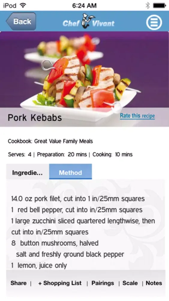 Zrzuty ekranu Chef Vivant - iPhone Edition - Customizable, Interactive, Digital Cookbooks and Recipe Channels