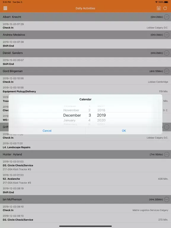 Capturas de tela do ChekOne Report App iPad 